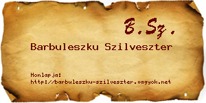 Barbuleszku Szilveszter névjegykártya
