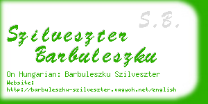szilveszter barbuleszku business card